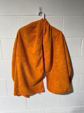 Gaiam Orange Yoga Towel Non-Slip Absorbent Waffle Weave Microfiber 24 x 66 in